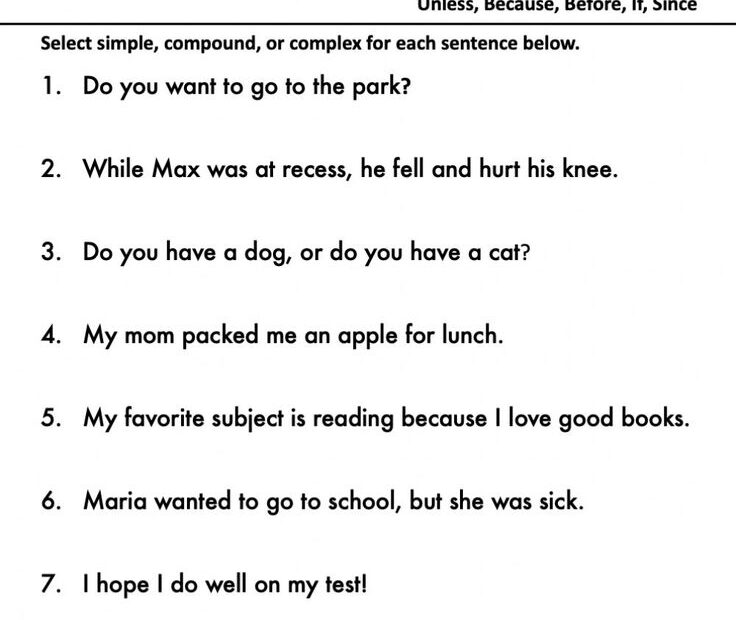 Simple Compound Worksheet