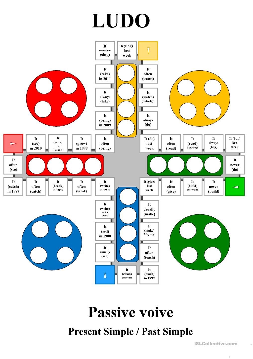 Simple Past Passive Voice Board Game