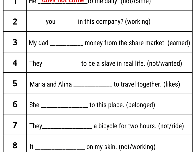 Simple Present Tense Worksheet Fill In The Blanks With The 49 OFF