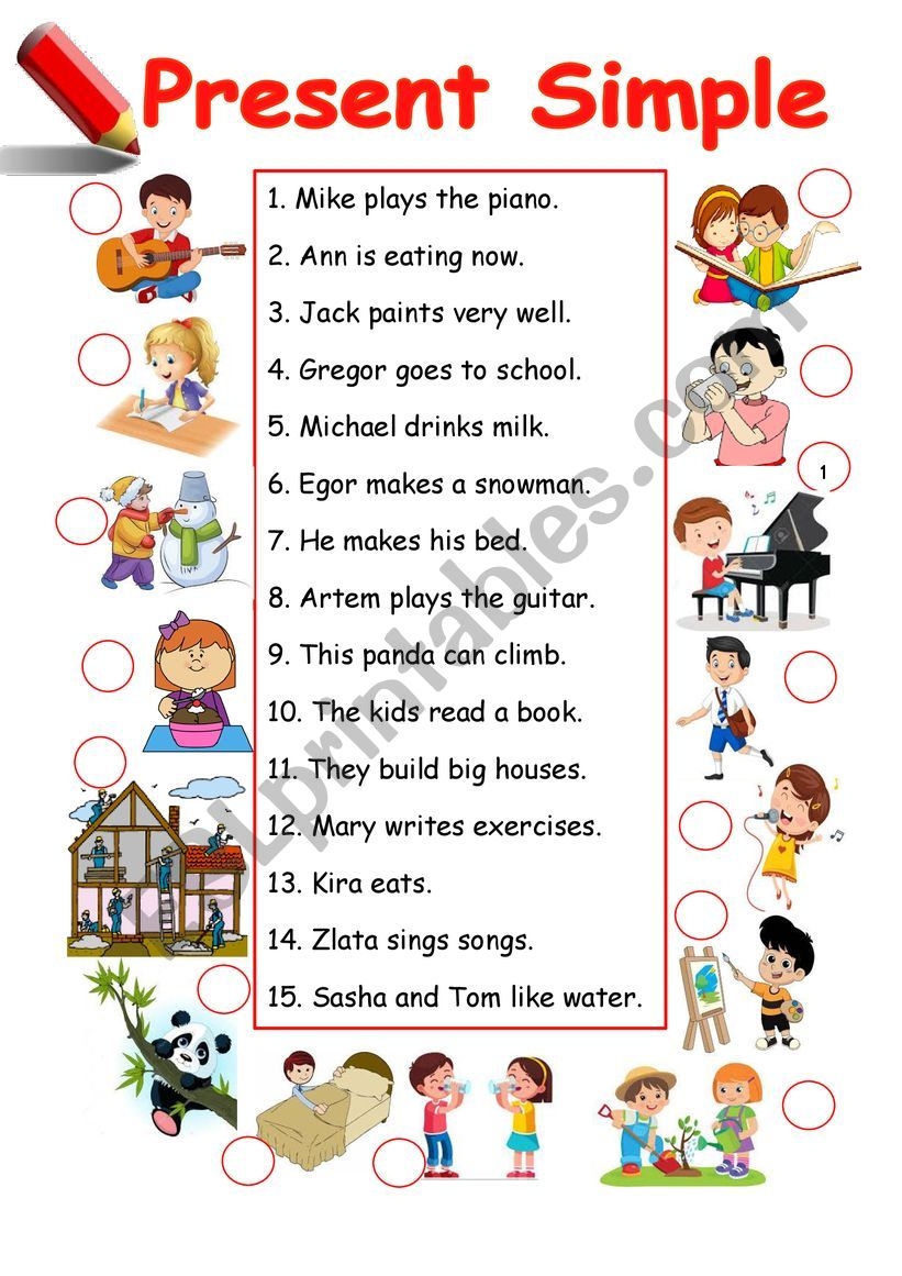 worksheets for present simple