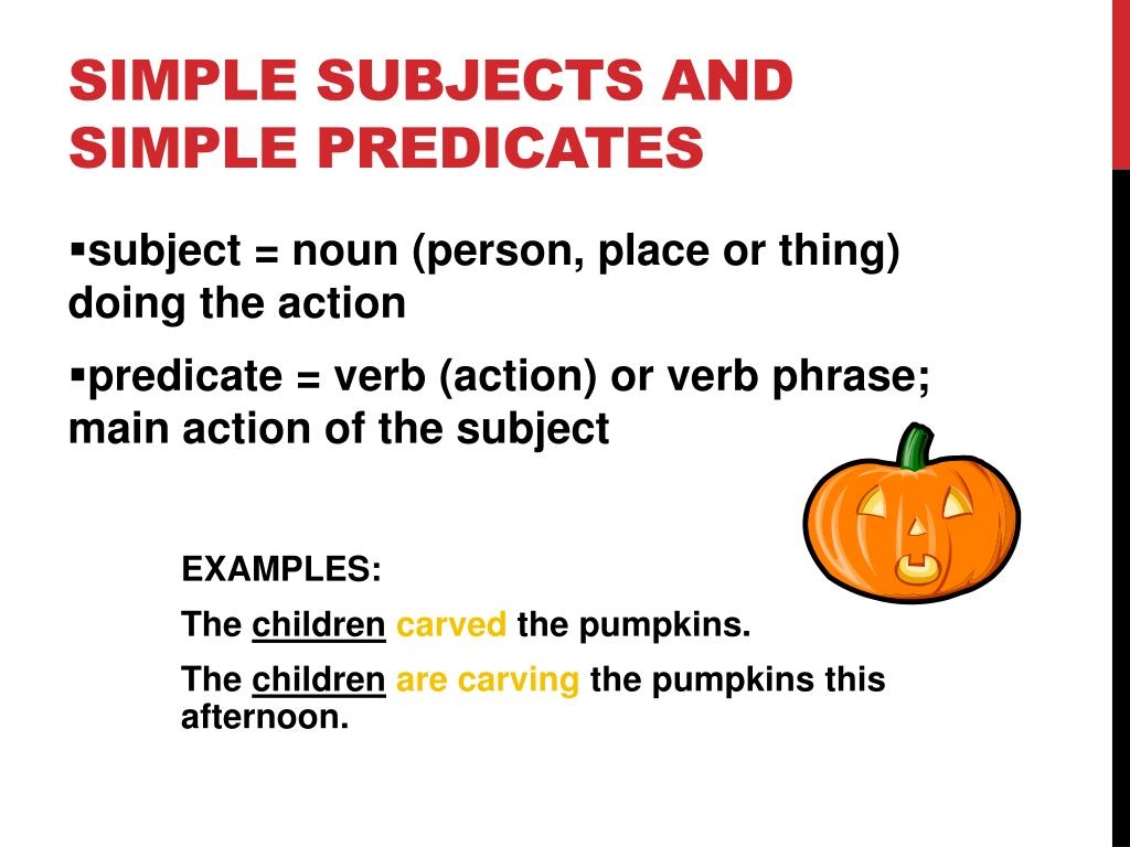 examples of a simple subject