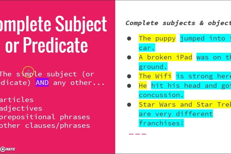 Simple Vs Complete Subject