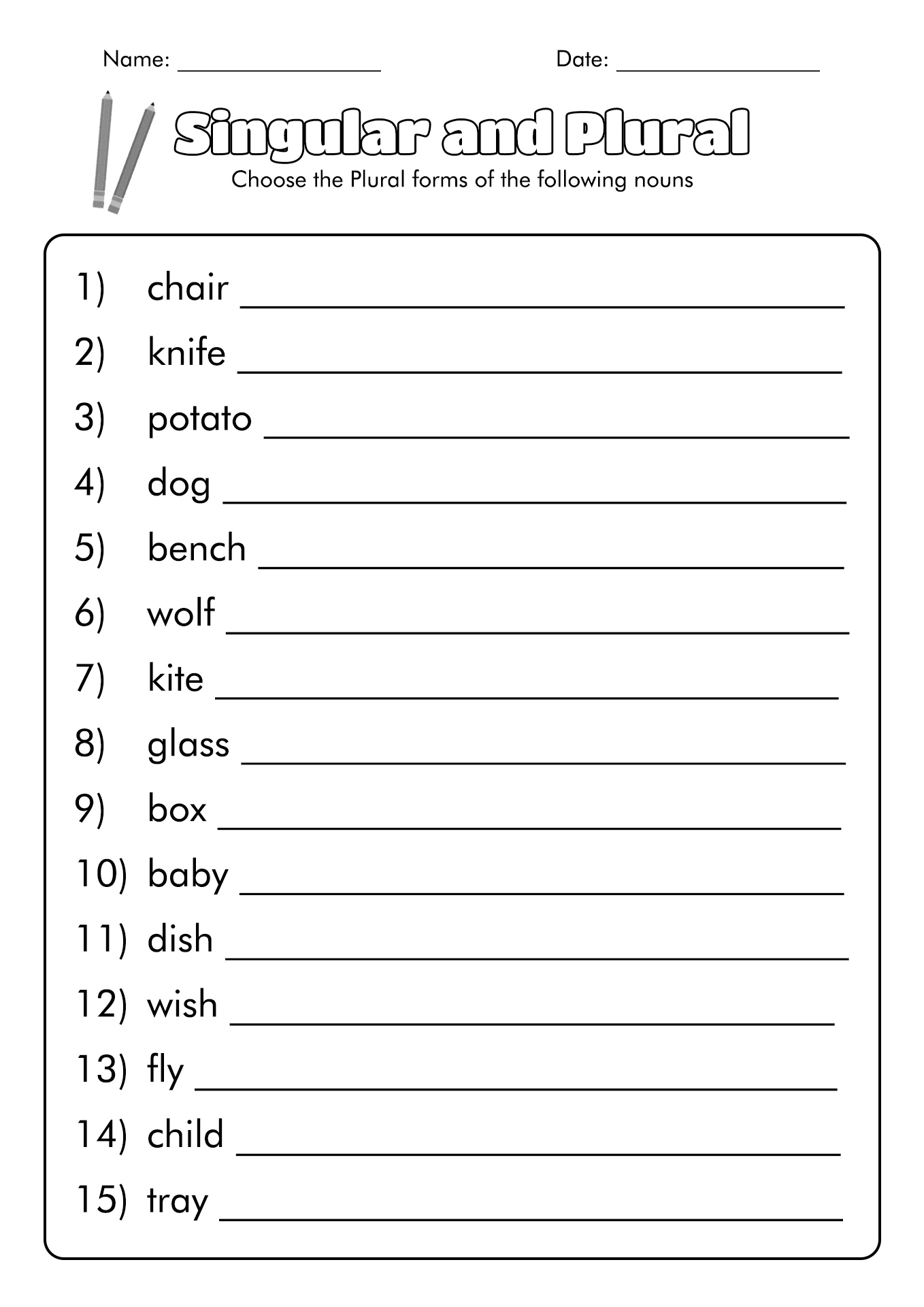 Singular And Plural Nouns Worksheets Plural Nouns Worksheet Nouns 