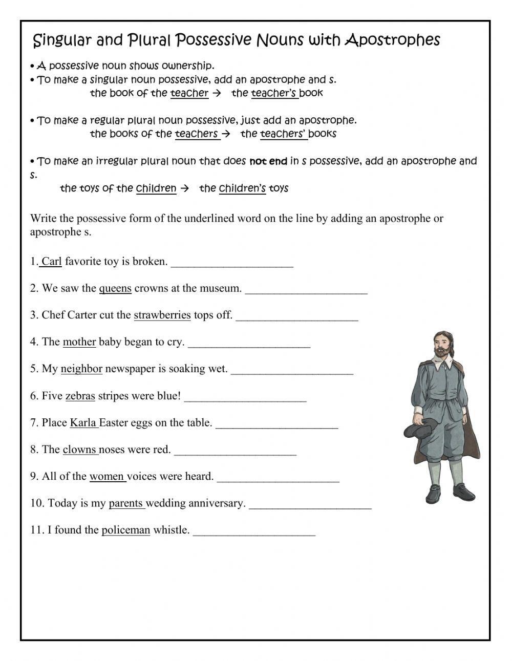 Singular And Plural Possessive Nouns Activity Live Worksheets 