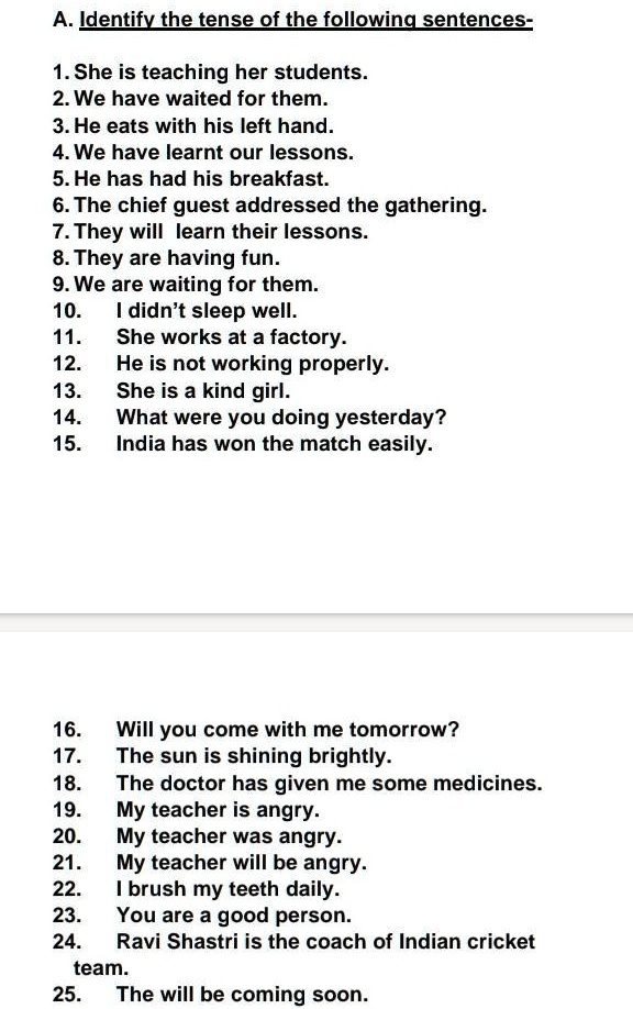 SOLVED 39 identify The Tenses Simple Past Tense Past Participle 