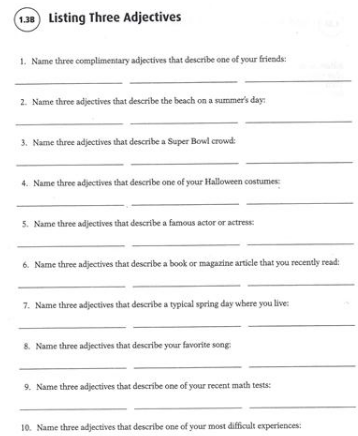  Solved Listing Three Adjectives Name Three Complimentary Adjectives 