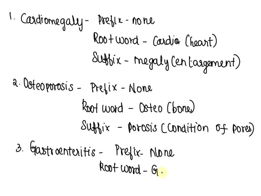 SOLVED Part 1 Choose 2 Of The Terms In The Medical Words And 