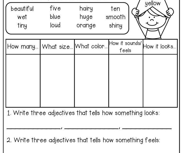Sorting Adjectives Adjectives Describe A Noun In Many Different Ways