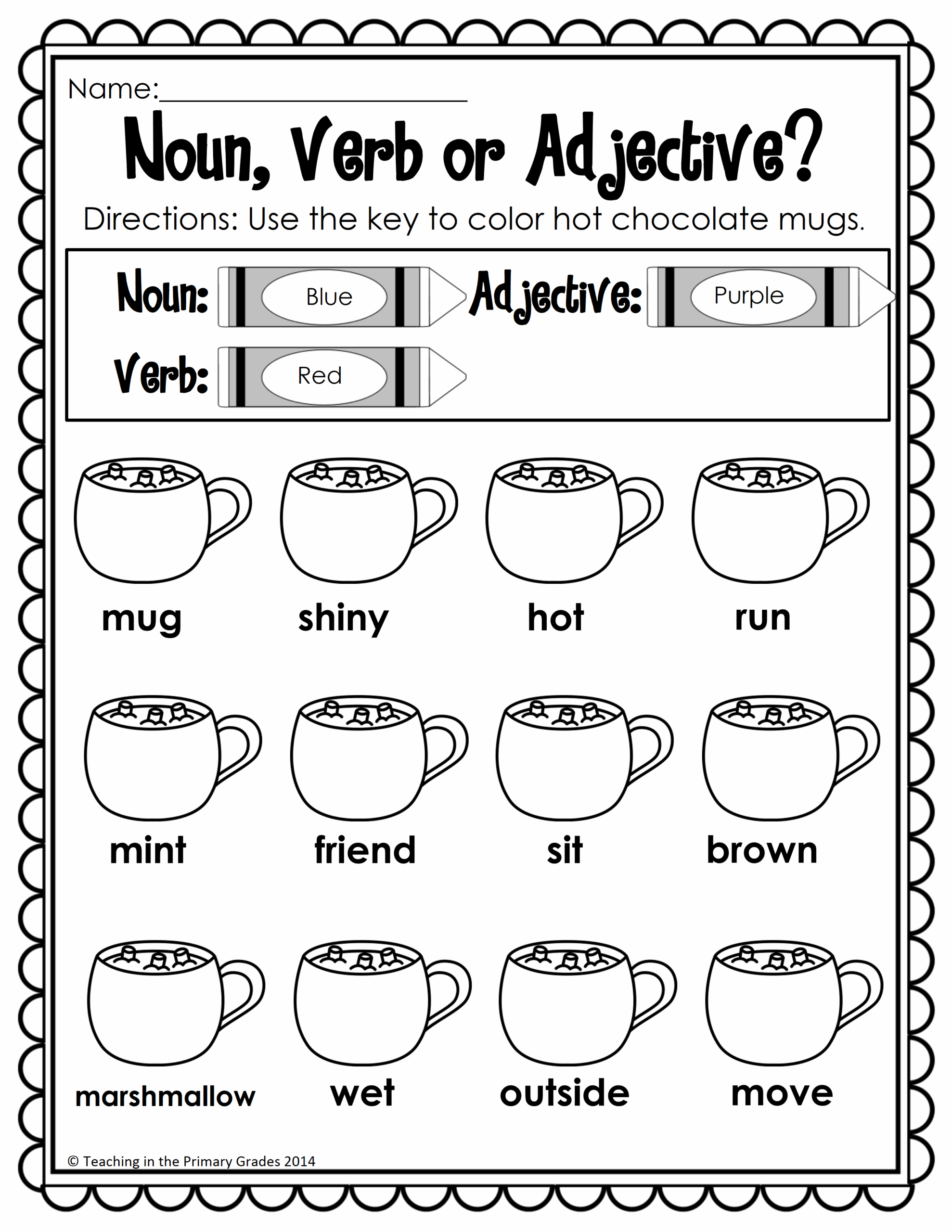 Sorting Nouns Verbs Adjectives Worksheet Artofit