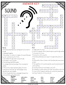 Sound Energy Vocabulary Comprehension Crossword By Bow Tie Guy And Wife