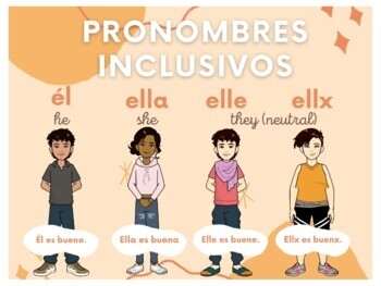 Spanish Gender Neutral Pronoun Poster elle Ellx By Senorita In The 