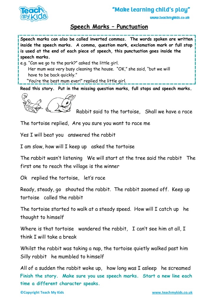 Speech Marks Punctuation TMK Education