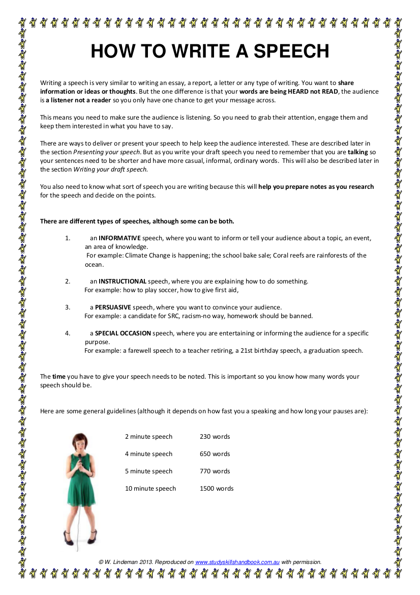 Speech Writing 8 Examples Format Sample Examples