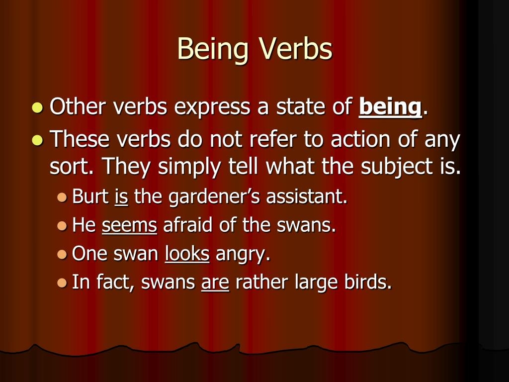 being verbs examples