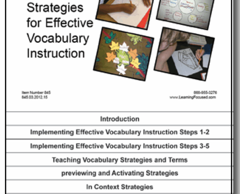 Strategies For Effective Vocabulary Instruction Learning Focused