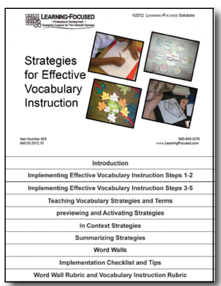 Strategies For Effective Vocabulary Instruction Learning Focused