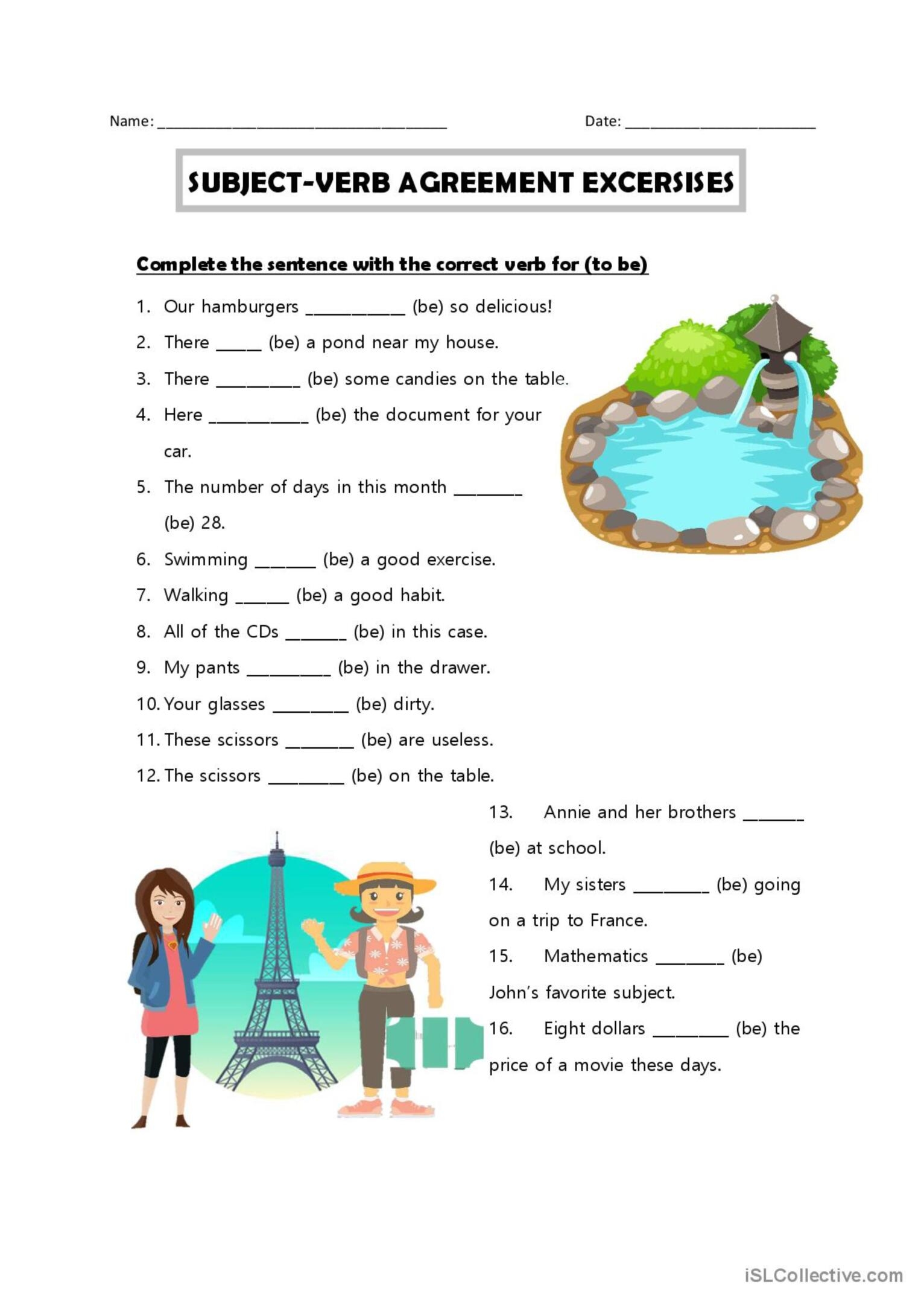 subject verb agreement esl