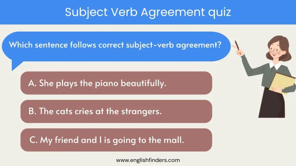 Subject Verb Agreement Quiz English Finders
