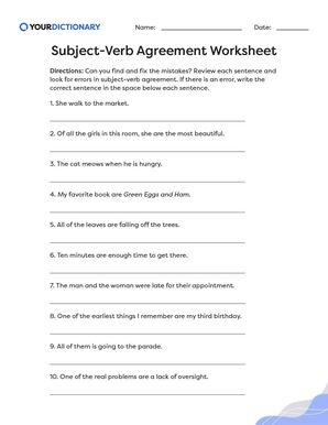 grammar subject verb agreement practice