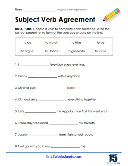 Subject Verb Agreement Worksheets 15 Worksheets Worksheets Library
