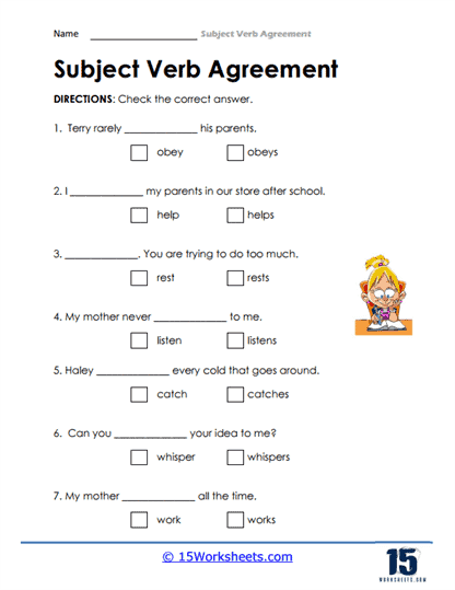 Subject Verb Agreement Worksheets 15 Worksheets Worksheets Library