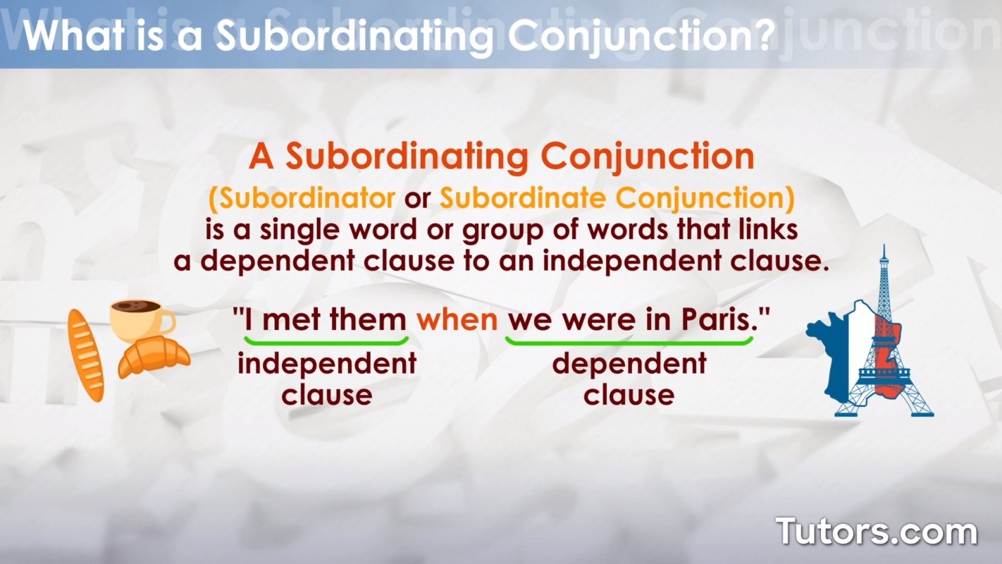 a subordinating conjunction examples