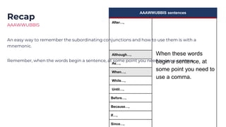 Subordinating Conjunctions PPT