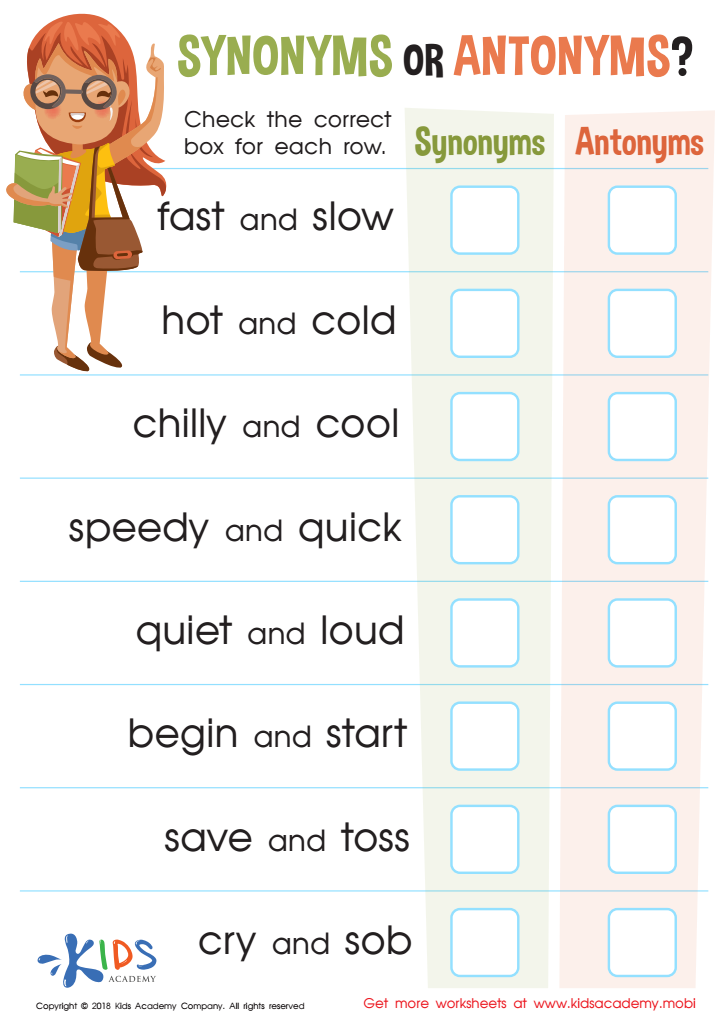 synonym and antonyms