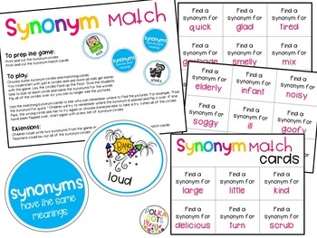 Synonym And Antonym Games By Polka Dots Please TpT