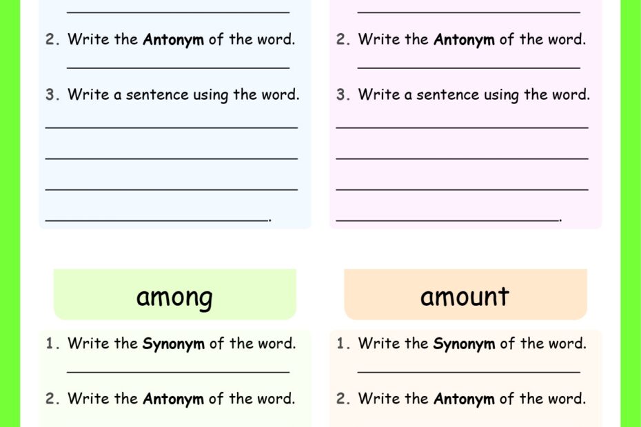 Synonyms And Antonyms Analogies Worksheets Worksheets Library