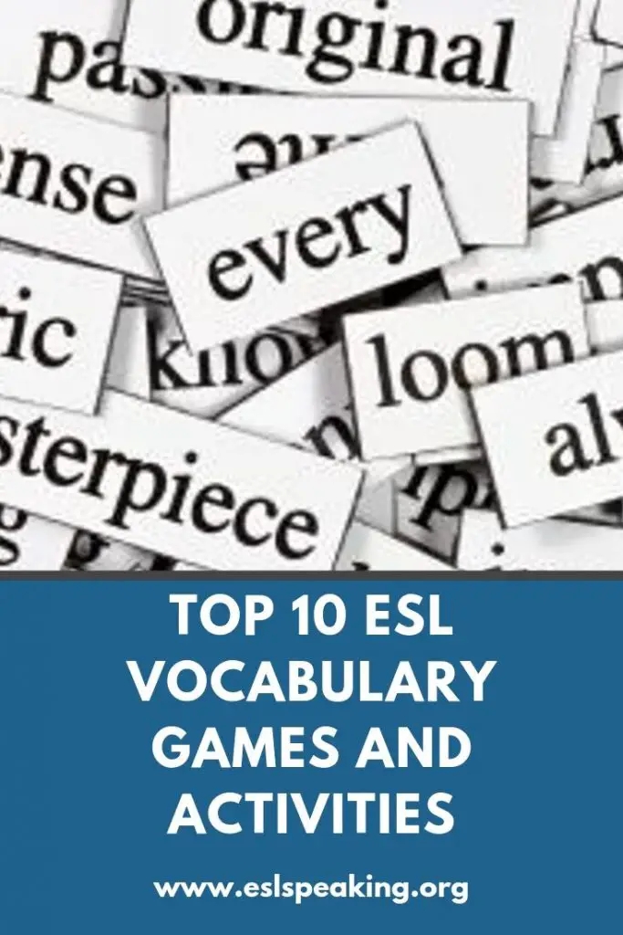 TEFL Vocabulary Games Activities ESL Words Games Ideas