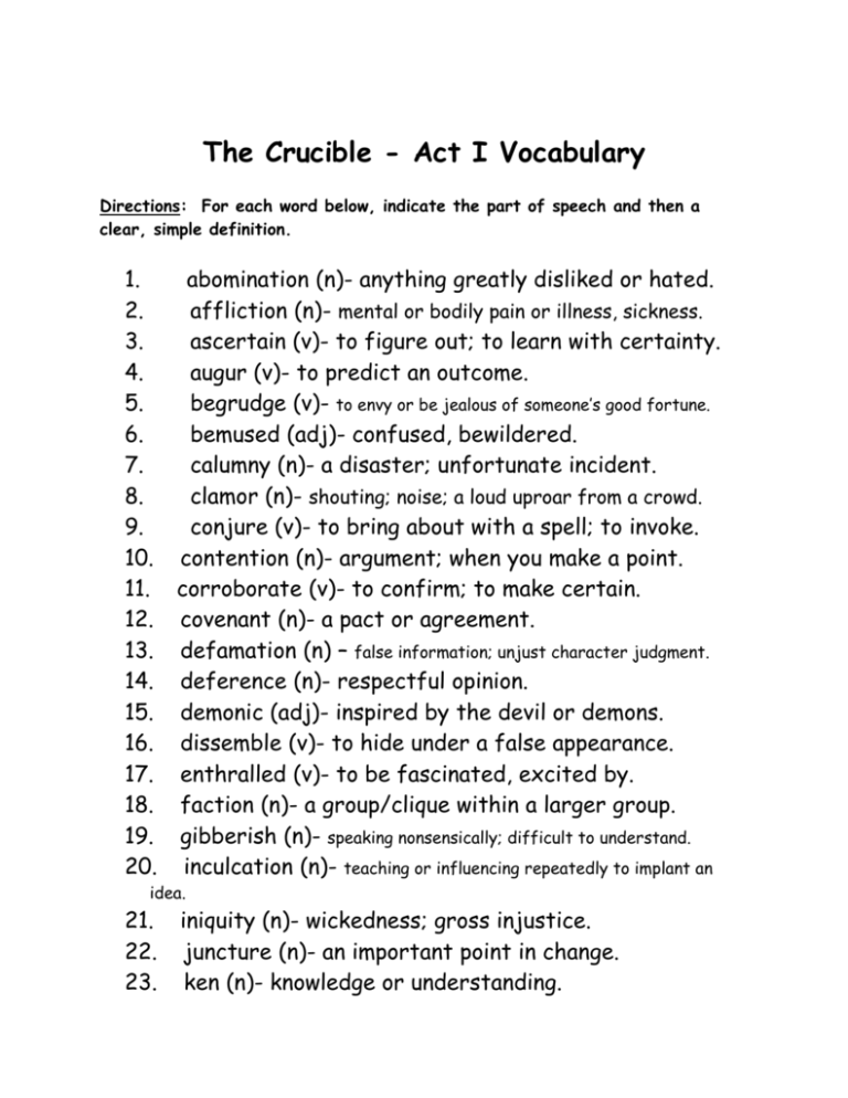 vocabulary act
