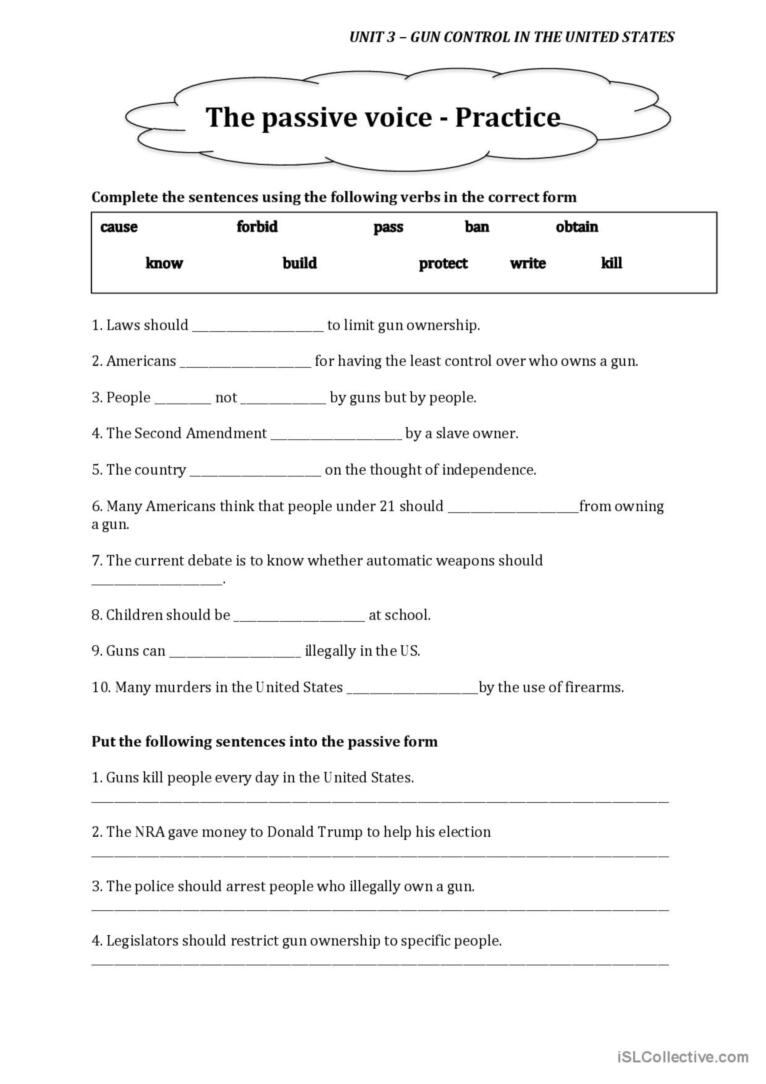 The Passive Voice Exercise Sheet English ESL Worksheets Pdf Doc
