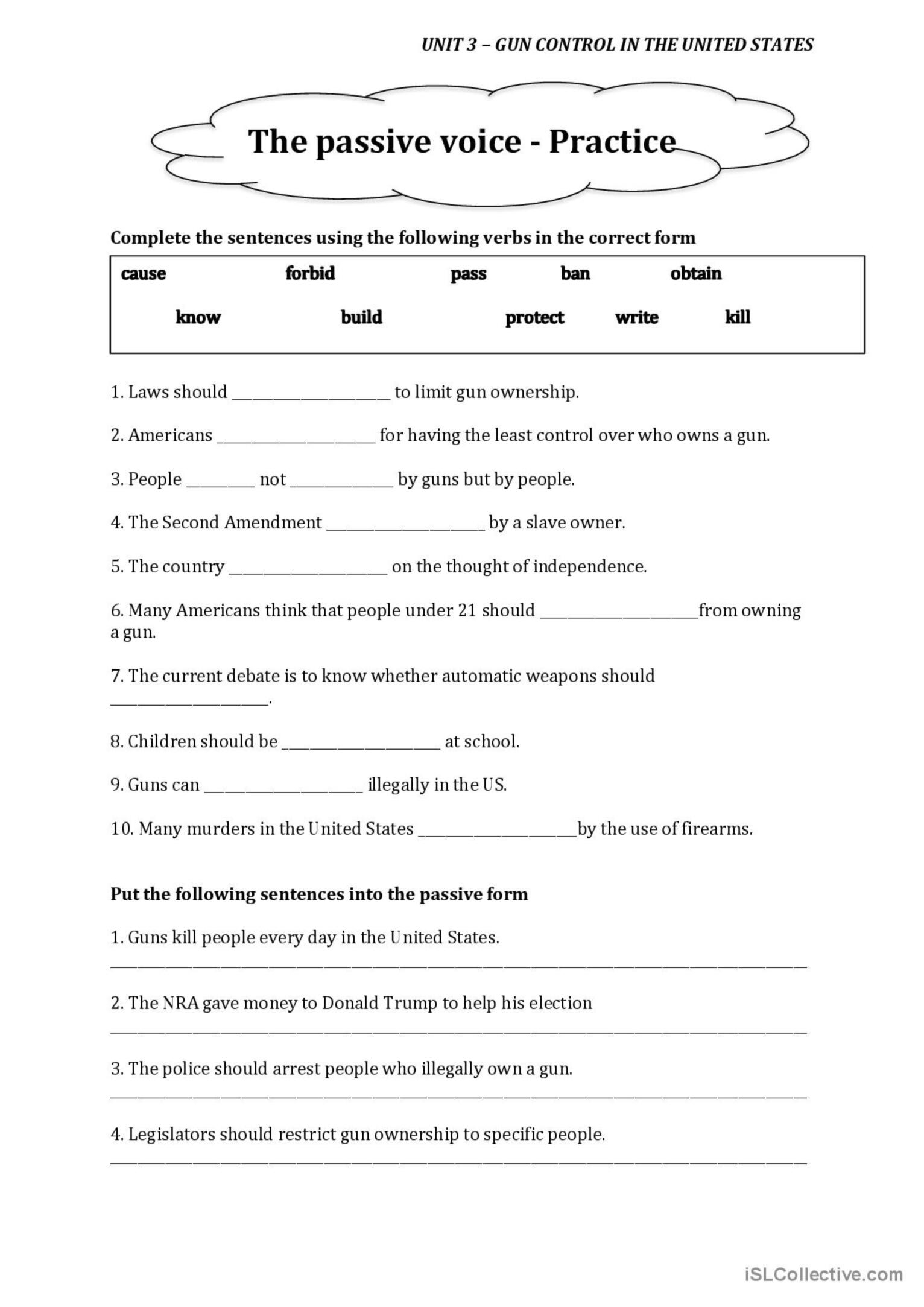 The Passive Voice Exercise Sheet English ESL Worksheets Pdf Doc