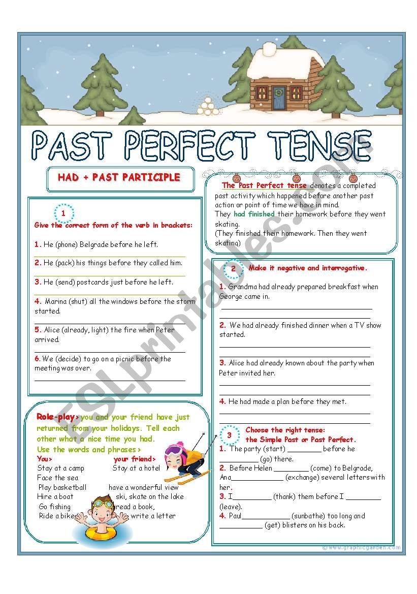 The Past Perfect Tense Esl Worksheet By Lucetta06 Vrogue co