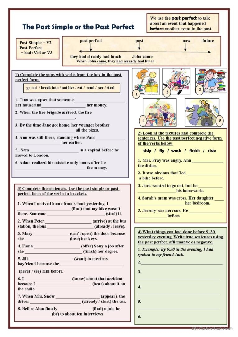 The Past Simple Or The Past Perfect Deutsch DAF Arbeitsbl tter Pdf Doc