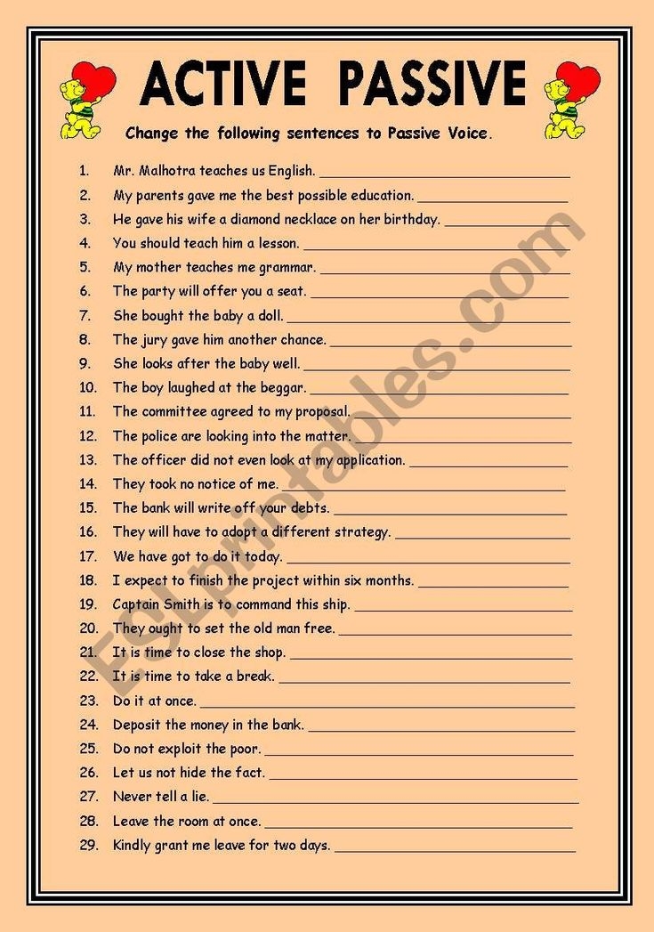 passive voice key words