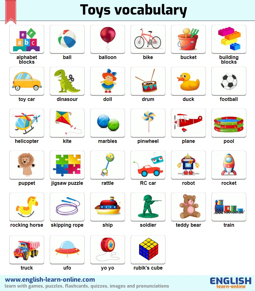 Toys And Games Vocabulary With Online Activities Learn English