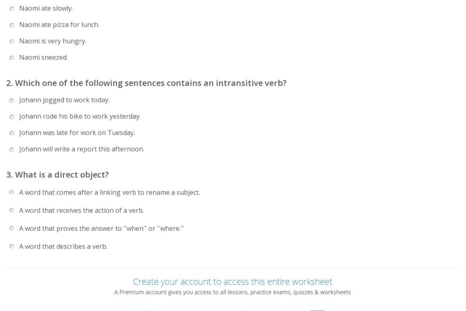 Transitive And Intransitive Verb Worksheet E streetlight