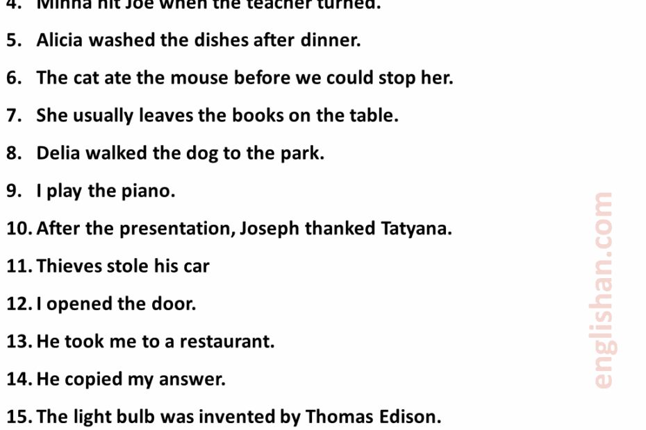 Transitive And Intransitive Verbs Englishan