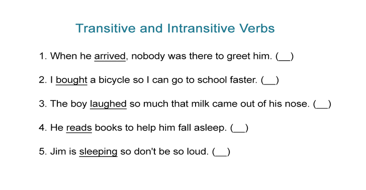 Transitive And Intransitive Verbs Worksheet Worksheets Samples