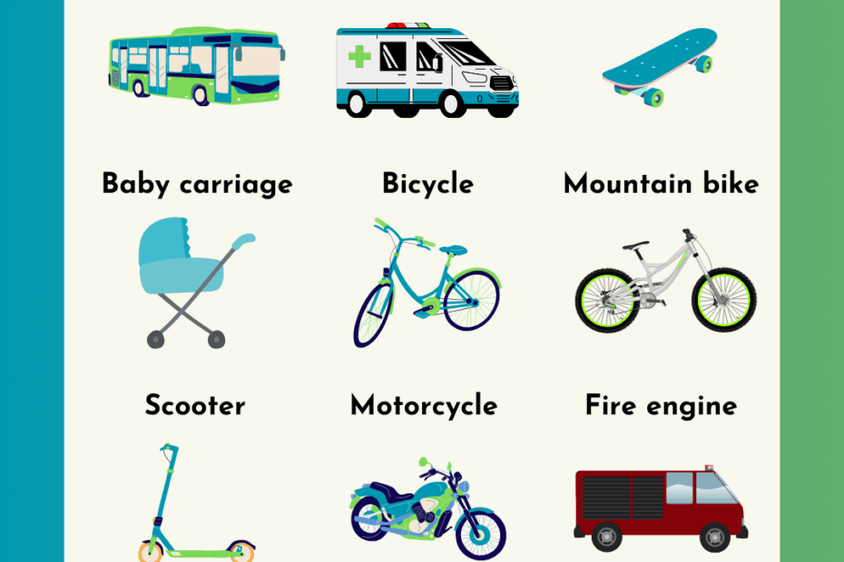 Transportation Vocabulary Words In English Transport List