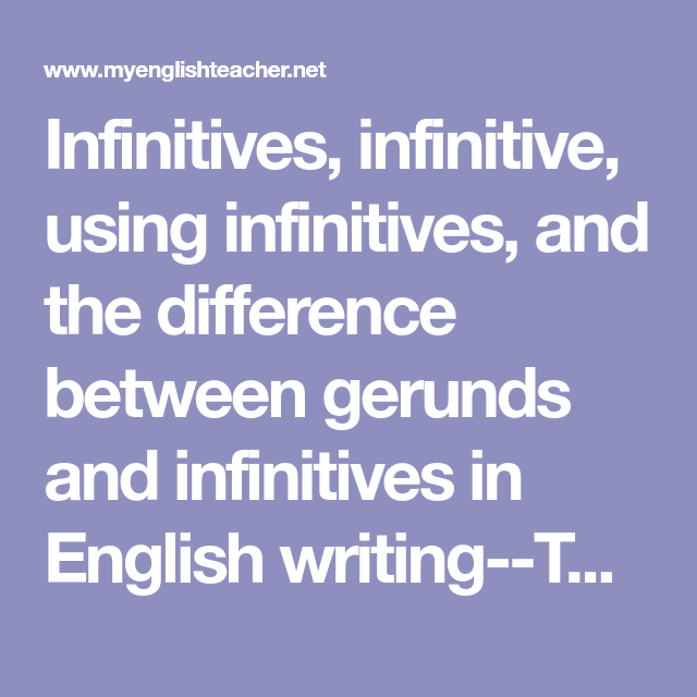 differences between gerunds and infinitives