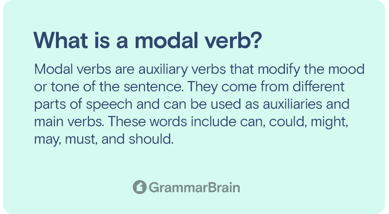 Understanding Modal Verbs Definition Examples Word List GrammarBrain