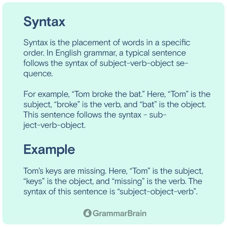 syntax grammar definition