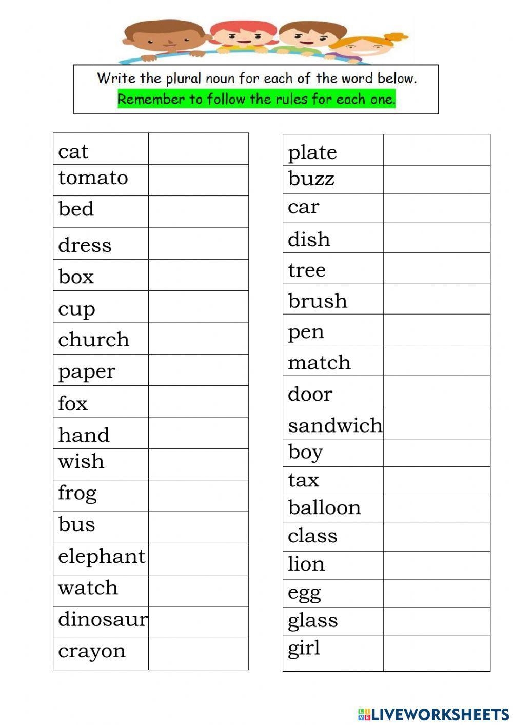 Unit Singular Plural Nouns Poster Free English Learning 46 OFF 