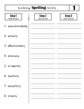 Useful Adverb LY Spelling Practice Sheets By Purpose Driven Learning