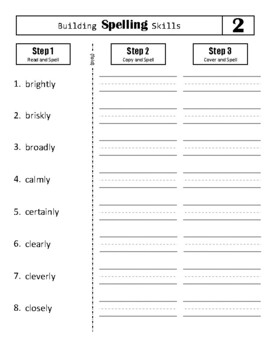 Useful Adverb LY Spelling Practice Sheets By Purpose Driven Learning
