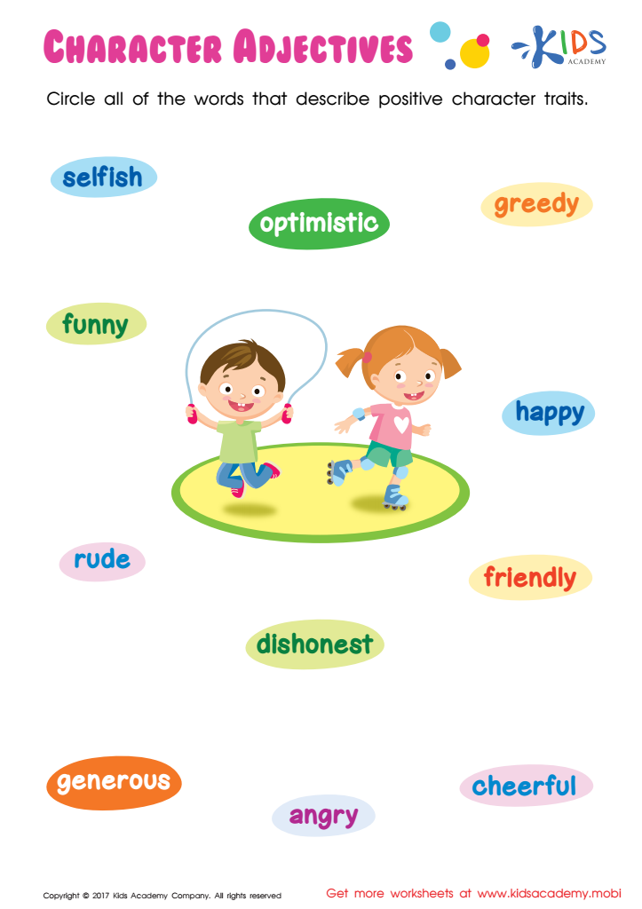 Using Adjectives Worksheets Worksheets For Kindergarten