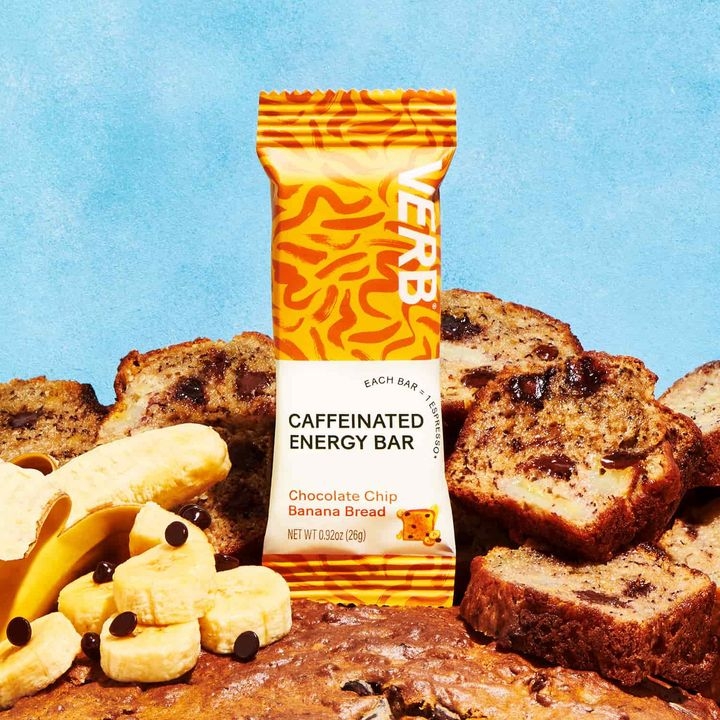 Verb Energy Caffeinated Energy Bars 16 Bars Chocolate Chip Banana 